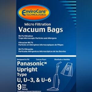 EnviroCare Micro Filtration Vacuum Bags for Panasonic Upright - Blue (3pk)